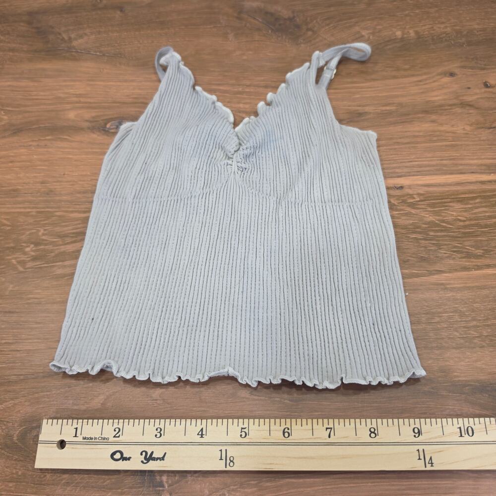 Out From Under Ribbed Lettuce Edge Cami Sage Green XS/S